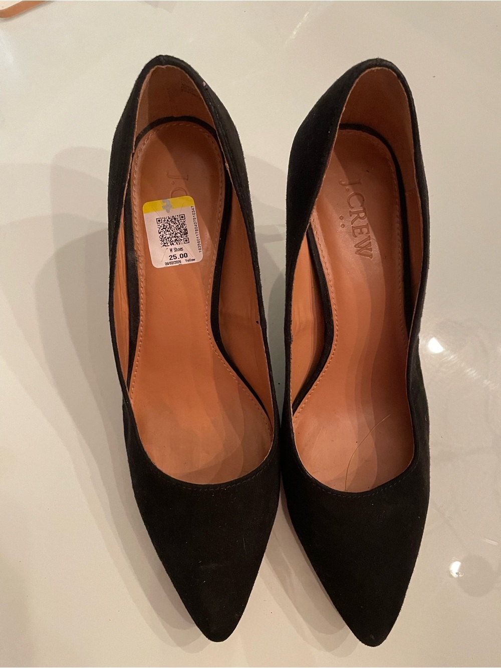 J. Crew Black Suede Pointed Pumps